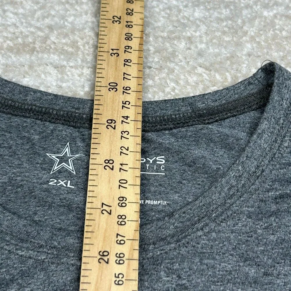 Dallas Cowboys Tee Mens 2XL Gray Short Sleeve Performance Star Logo Athletic